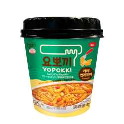 Рисовые клёцки рапокки с лапшой и соусом карри Yopokki, стакан 145 г