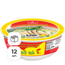 Лапша быстрого приготовления Pho Ga рисовая со вкусом курицы Vifon, чашка 70 г х 12 шт