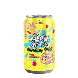 Напиток баббл-ти Lady Boba со вкусом личи и маракуйи Madam Hong, 320 мл