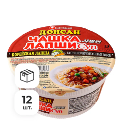Лапша быстрого приготовления Донсан в соусе из черных бобов Nongshim, чашка 96 г х 12 шт