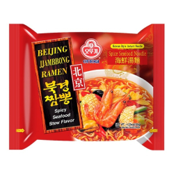 Лапша быстрого приготовления Джамбонг Рамён по-пекински с морепродуктами острая Ottogi, пачка 120 г Лапша быстрого приготовления Джамбонг Рамён по-пекински с морепродуктами острая Ottogi, пачка 120 г