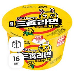 Лапша быстрого приготовления со вкусом сыра Cheese Samyang, чашка 105 г х 16 шт