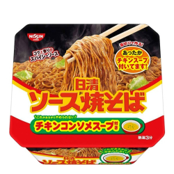 Лапша быстрого приготовления якисоба с куриным бульоном острая Nissin, чашка 104 г