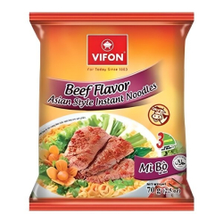 Лапша быстрого приготовления пшеничная со вкусом говядины Vifon, пачка 70 г