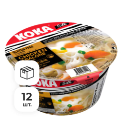 Лапша быстрого приготовления со вкусом курицы и абалона Силк Koka, чашка 70 г х 12 шт