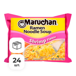 Лапша быстрого приготовления Ramen со вкусом креветки Maruchan, пачка 85 г х 24 шт