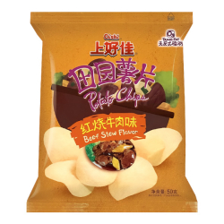 Чипсы со вкусом тушеной говядины Oishi, 80 г