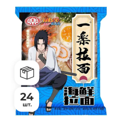 Лапша быстрого приготовления со вкусом морепродуктов Naruto, пачка 125 г х 24 шт