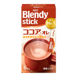 Какао с молоком и сахаром Blendy stick AGF, 11 г х 6 шт