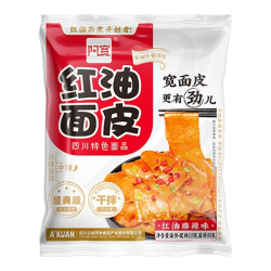 Лапша быстрого приготовления широкая острая с красным маслом Akuan, пачка 110 г