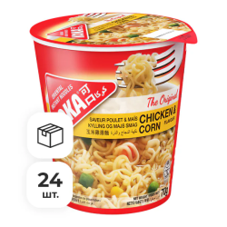 Лапша быстрого приготовления со вкусом курицы и кукурузы Ориджинал Koka, стакан 70 г х 24 шт