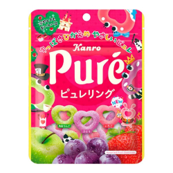 Жевательный мармелад Pure со вкусом фруктов Kanro, 63 г
