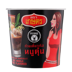 Лапша быстрого приготовления бобовая со вкусом тушеной свинины Kaset, стакан 35 г