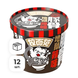 Лапша быстрого приготовления Рамен со вкусом острой свинины Jinmailang, стакан 95 г х 12 шт