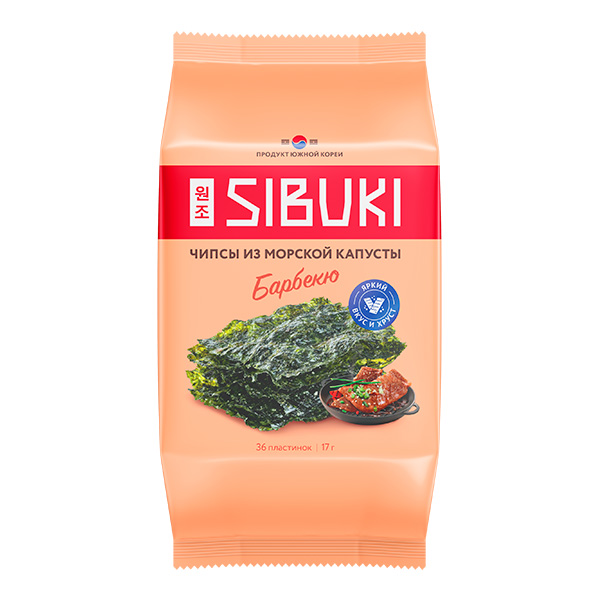 Чипсы из морской капусты Sibuki Корейское барбекю, 17 г