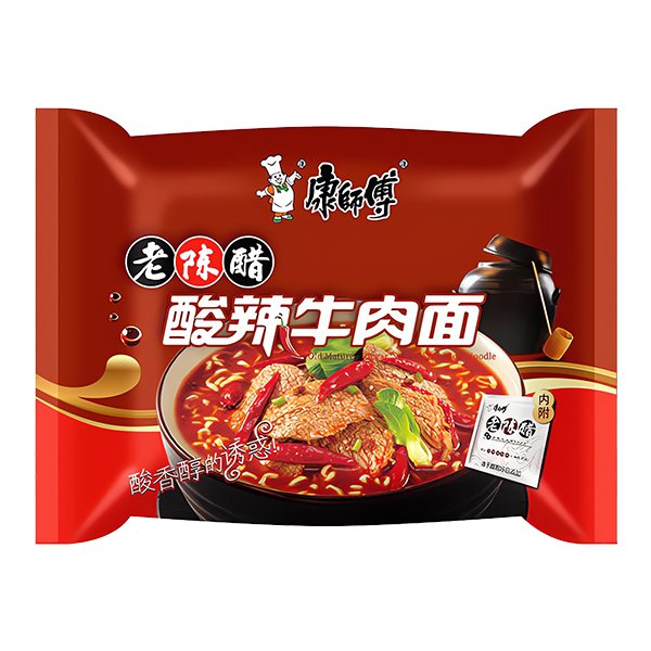 Лапша быстрого приготовления с вкусом кисло-острой говядины Kang Shi Fu, пачка 110 г
