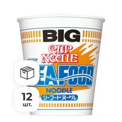 Лапша быстрого приготовления со вкусом морепродуктов Nissin, стакан 104 г х 12 шт