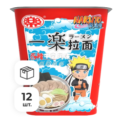Лапша быстрого приготовления со вкусом острой говядины Naruto, стакан 100 г х 12 шт