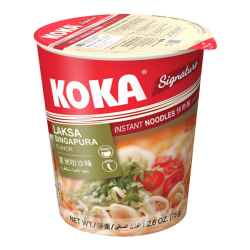 Лапша быстрого приготовления со вкусом сингапурской лаксы Сигнече Koka, стакан 75 г