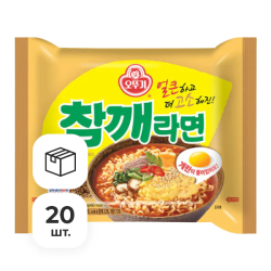 Лапша быстрого приготовления Чамке Рамён со вкусом жареного кунжута Ottogi, пачка 115 г х 20 шт