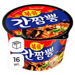 Лапша быстрого приготовления Gancampong с овощами и морепродуктами Samyang, чашка 105 г х 16 шт