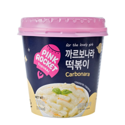 Рисовые клёцки ттокпокки Pink Rocket с соусом карбонара YoungPoong, стакан 120 г