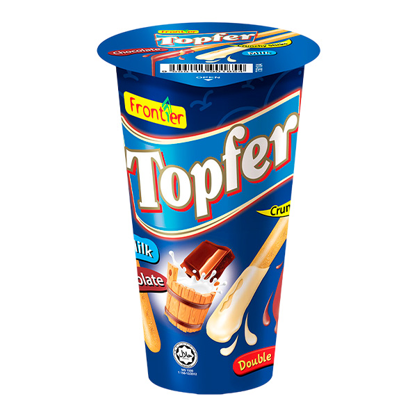 Бисквитные палочки Topfer с шоколадным и молочным кремом Frontier, 40 г