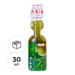 Напиток газированный Ramune со вкусом зеленого чая матча Hata Kosen, 200 мл х 30 шт