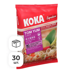 Лапша быстрого приготовления со вкусом Том Ям Сигнече Koka, пачка 85 г х 30 шт