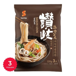 Лапша быстрого приготовления Сануки Удон со вкусом морепродуктов Samlip, пачка 642 г