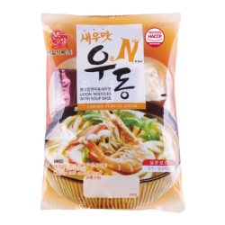 Лапша быстрого приготовления Удон со вкусом креветки и кальмара Hanil Food, пачка 225 г