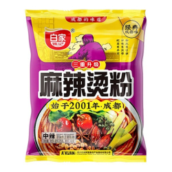 Лапша быстрого приготовления рисовая Baijia Chenji острая Akuan, пачка 105 г