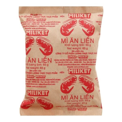 Лапша быстрого приготовления со вкусом креветки Miliket, пачка 65 г