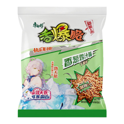 Лапша быстрого приготовления хрустящая со вкусом лука и курицы Kang Shi Fu, пачка 33 г