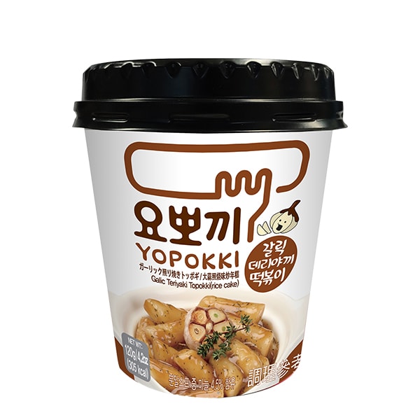 Рисовые клёцки ттокпокки с соусом терияки и чесноком Yopokki, стакан 120 г