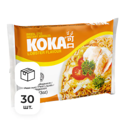 Лапша быстрого приготовления со вкусом лобстера Ориджинал Koka, пачка 85 г х 30 шт