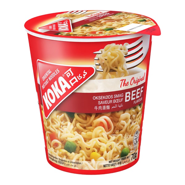 Лапша быстрого приготовления со вкусом говядины Ориджинал Koka, стакан 70 г