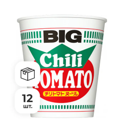 Лапша быстрого приготовления с острым чили-соусом и томатами Nissin, стакан 107 г х 12 шт