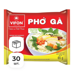 Лапша быстрого приготовления рисовая Pho ga со вкусом курицы Vifon, пачка 65 г х 30 шт