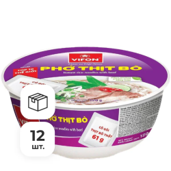 Рисовая лапша-суп быстрого приготовления со вкусом говядины Vifon, чашка 120 г х 12 шт