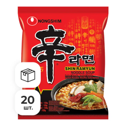 Лапша быстрого приготовления Шин Рамен Nongshim, пачка 120 г x 20 шт