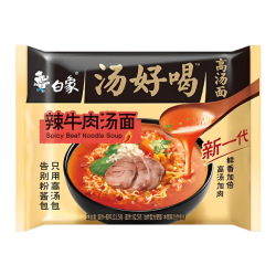 Лапша быстрого приготовления со вкусом острого говяжьего супа BaiXiang, пачка 111 г