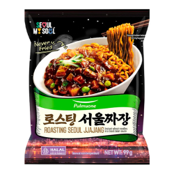 Лапша быстрого приготовления тушеная по-сеульски с соусом из чёрных бобов Pulmuone, пачка 99 г