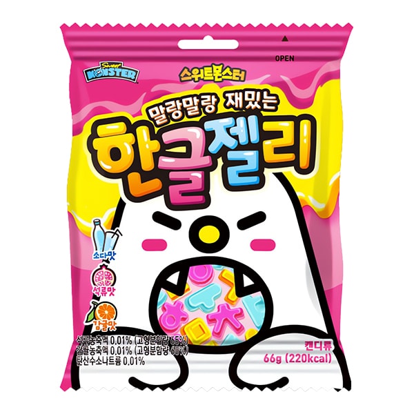 Мармеладные конфеты с корейским алфавитом xангыль Sweet Monster, 66 г