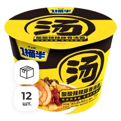 Лапша быстрого приготовления со вкусом острого бульона на свиной косточке JML, чашка 160 г х 12 шт