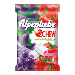 Жевательные конфеты со вкусом клубники и винограда Alpenliebe, 91 г
