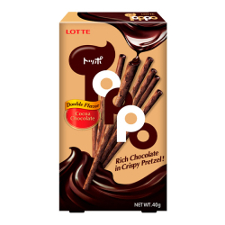 Бисквитные палочки Toppo с начинкой какао Lotte, 40 г