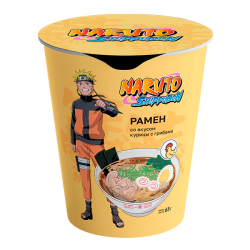 Лапша быстрого приготовления Наруто Рамен со вкусом курицы с грибами, стакан 65 г