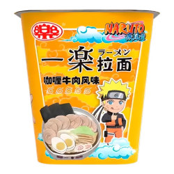 Лапша быстрого приготовления Ичираку рамен со вкусом говядины и карри Naruto, стакан 100 г