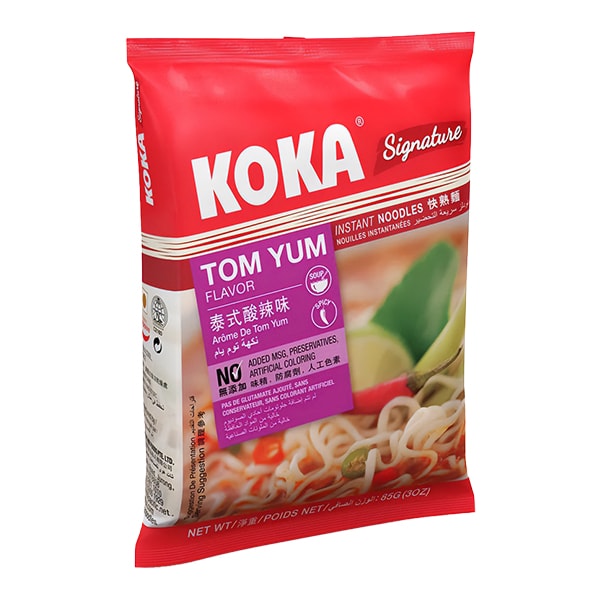 Лапша быстрого приготовления со вкусом Том Ям Сигнече Koka, пачка 85 г